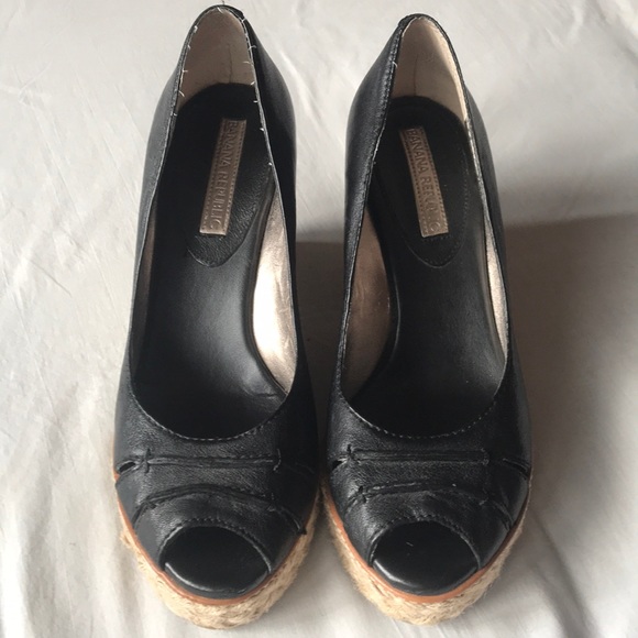 Banana Republic Shoes - Black Banana Republic leather espadrille wedge 7.5
